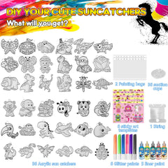 CAPKIT 36 sun catchers in patterns for colorful window art.