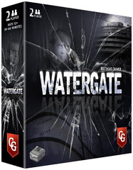 Capstone Games Watergate board game cover showing dramatic theme and tension for strategic play