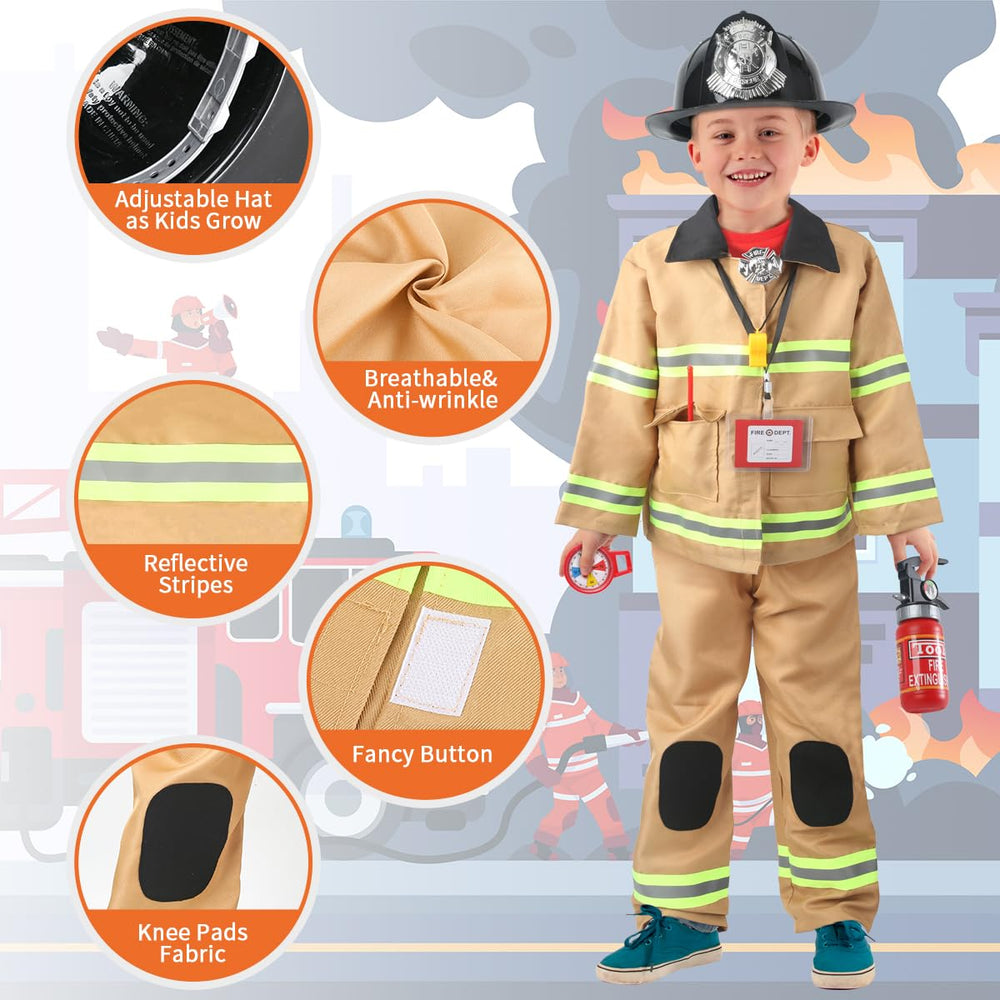 Captain Chaowing firefighter helmet enhances authentic role-play for kids.