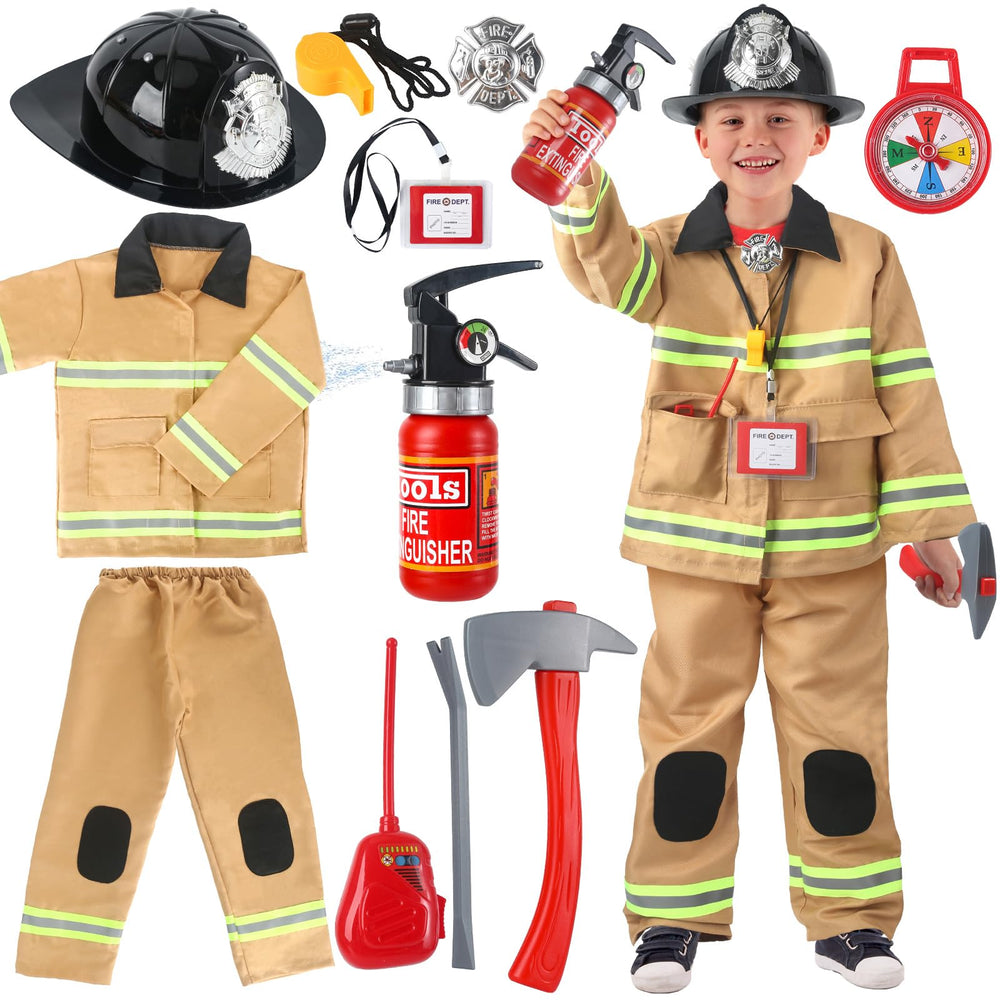 Captain Chaowing firefighter jacket and pants set for realistic dress-up and imaginative play.