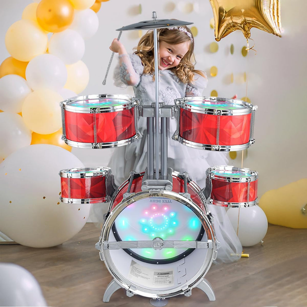 CAPTAIN CHAOWING child playing the drum set inspires imaginative music moments.