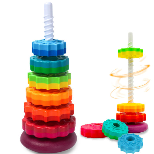 CAPT.GOOSE rainbow wheel spinning toy supports focus and fine motor skills for babies