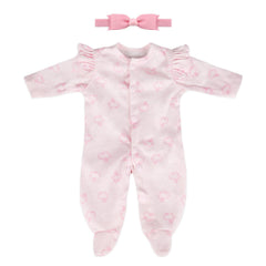 CARANOVO pink bunny jumpsuit for 16-18 inch reborn dolls enhances dress-up play