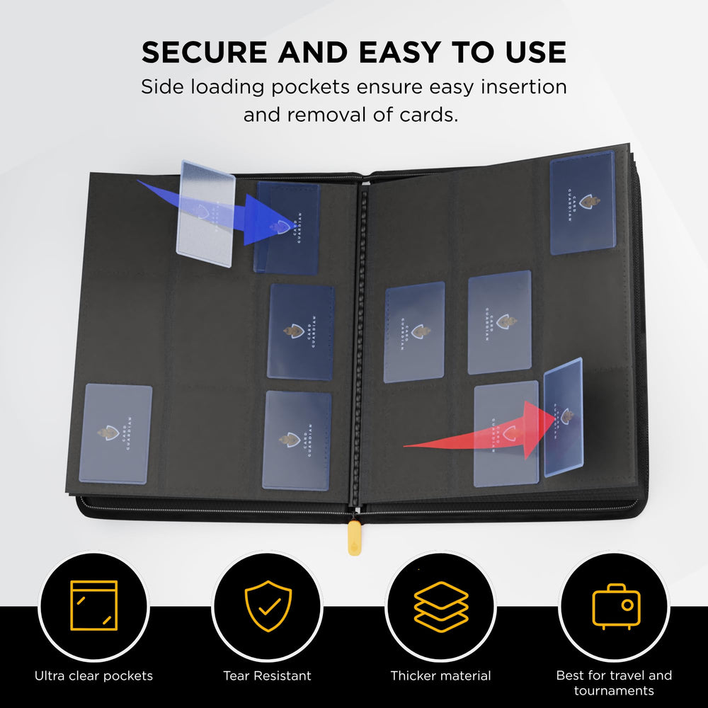 Card Guardian 9-pocket binder internal pages neatly organize cards
