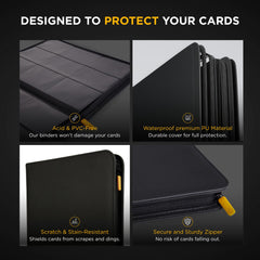 Card Guardian 9-pocket binder zipper closure keeps cards secure during travel