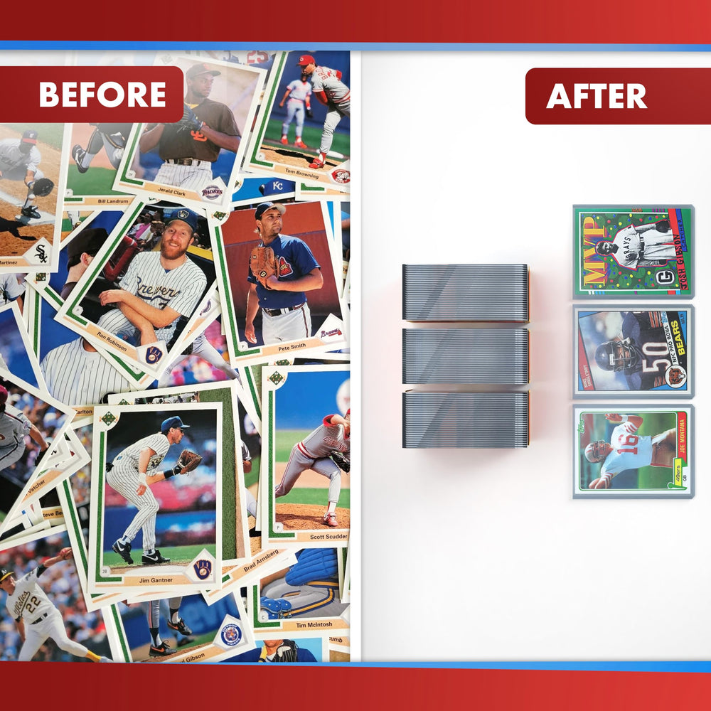 Cardboard Gold 3x4 top loaders fit standard cards securely.