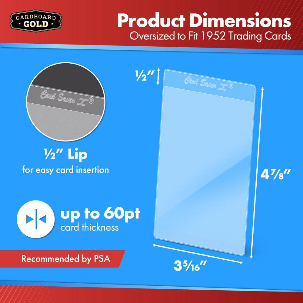 Cardboard Gold 9 mil crystal-clear plastic enhances card visibility.