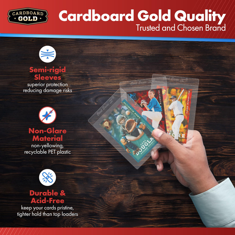 Acid-free semi-rigid protection preserves card condition over time.