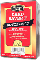 Cardboard Gold Card Saver 1 holder protecting trading cards during handling.