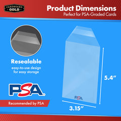 Cardboard Gold sleeves offer precise fit around PSA slabs for a clean display.