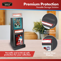 Resealable closure seals out dust and scratches for long-term protection.