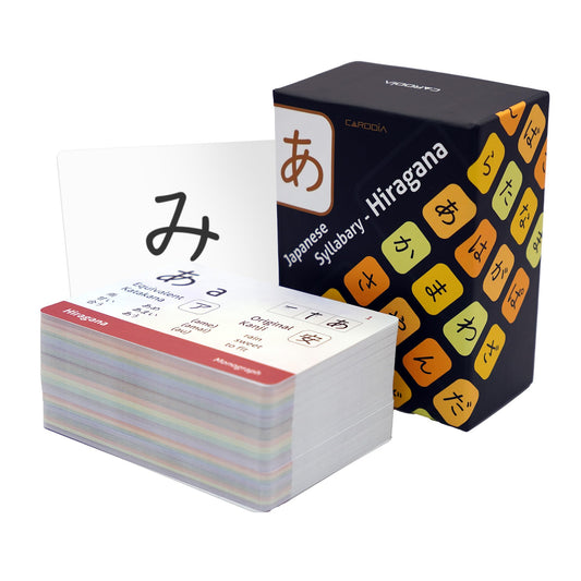 Carddia Hiragana flashcard front displays a character for recognition practice