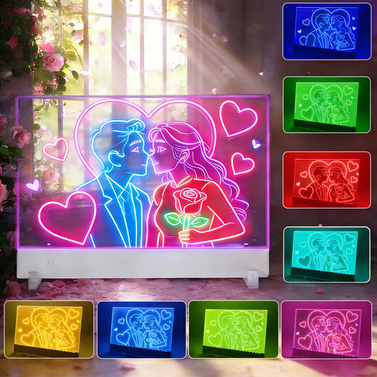 CARDED rechargeable LED drawing board glows with colors for kids' creativity.