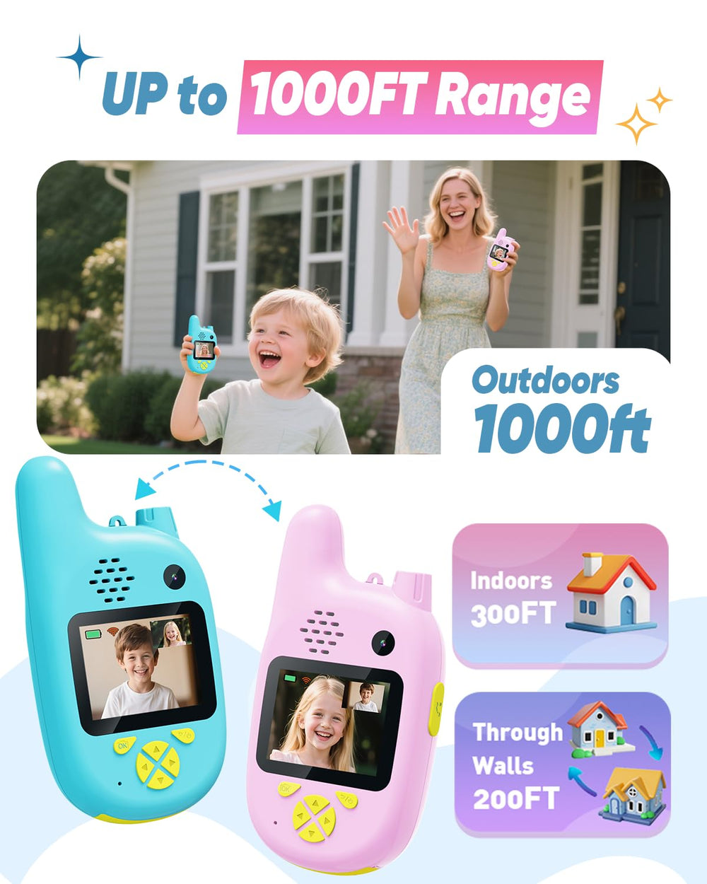 Careenoah video walkie talkies video call lets kids share moments with friends.