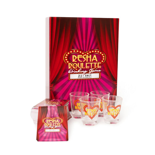 Caresha Please Resha Roulette card deck on table for a high-energy party night