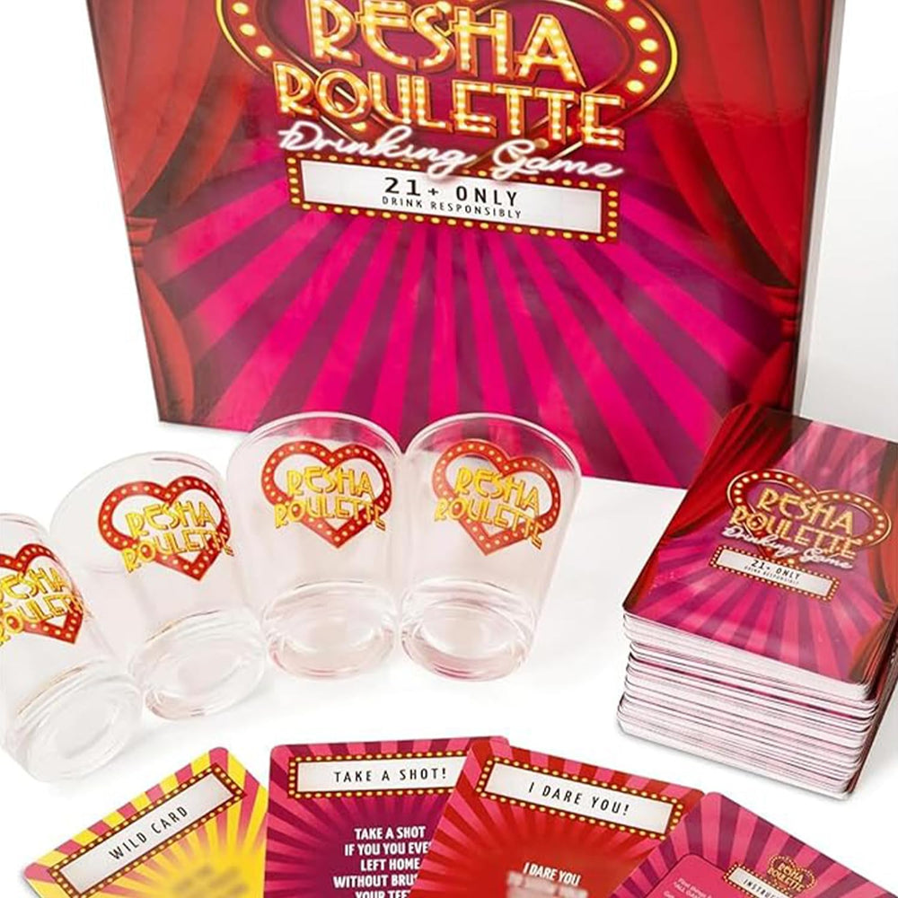Group playing Resha Roulette during a lively night out, sharing laughs