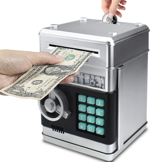 Cargooy Mini ATM piggy bank front view with password lock promotes kid-friendly saving habits