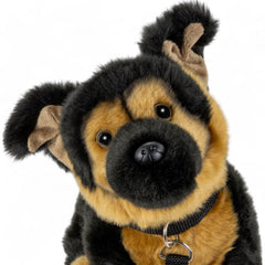 Brown safety eyes provide friendly detail on the plush.
