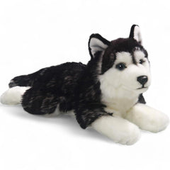 Carl Dick Husky plush fur texture black and white with shaded contrast for realism.
