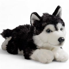 Carl Dick Husky blue-eyed plush toy for a friendly, approachable look.