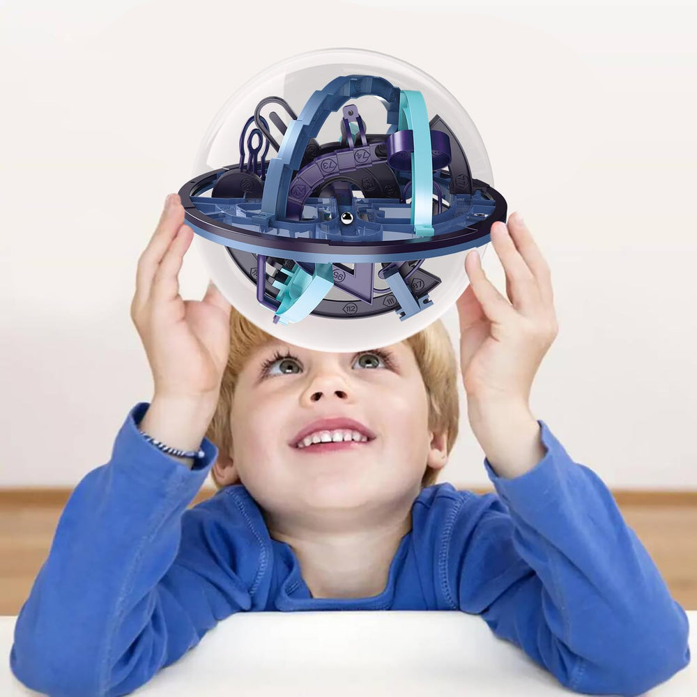 Carlerait Maze Ball display stand showcases a decorative brain teaser.