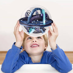 Carlerait Maze Ball display stand showcases a decorative brain teaser.