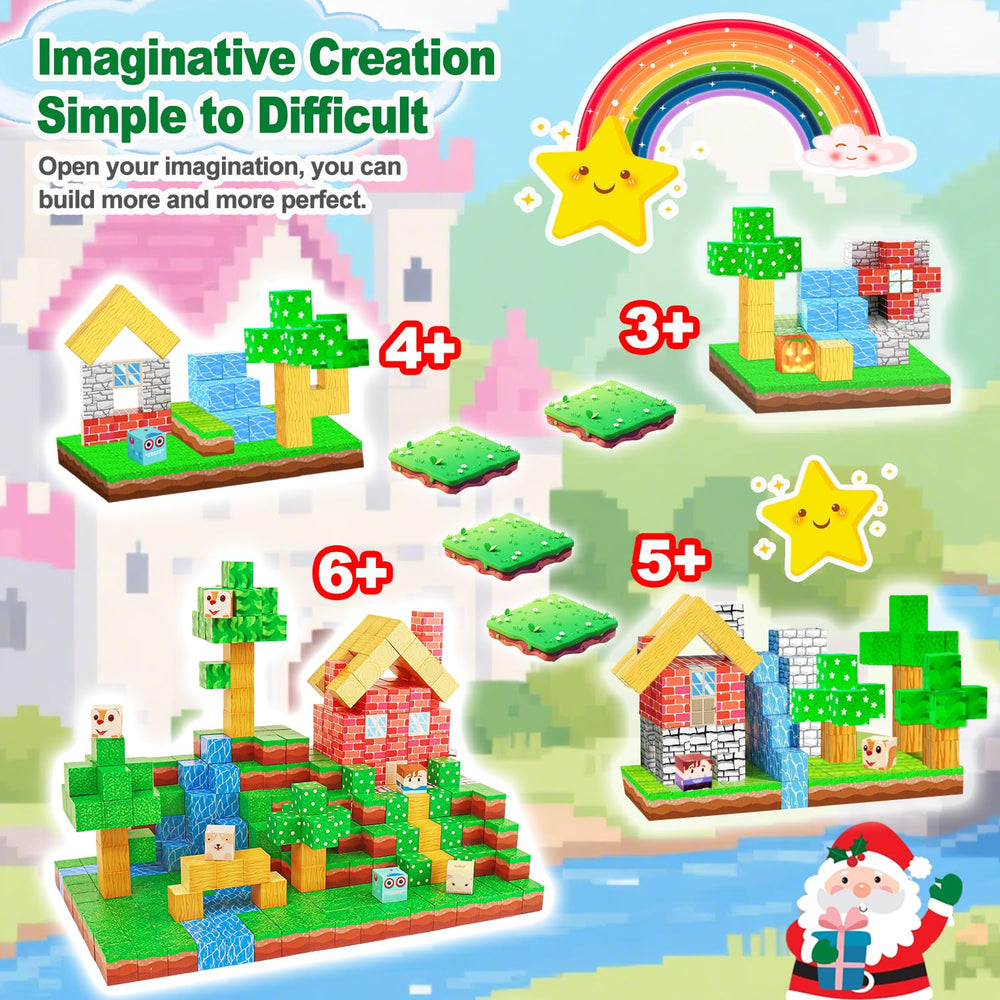 Carlle blocks connect with magic tiles for seamless attachments and creative builds.