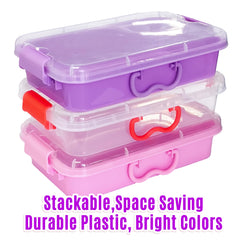 Carolart 3 Pack portable handle bin makes easy carrying for kids on trips.