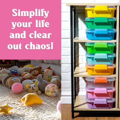Carolart 3 Pack storage bins organize toys and art supplies in one set.
