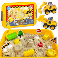 Carolart Construction Sensory Bin tractor playset boosts imaginative building and fine motor skills.