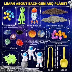 Carolart Galaxy Sensory Bin planet bouncy balls encourage tactile play