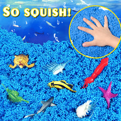 Carolart Ocean Sensory Table sand-foam kits encourage creative play indoors.
