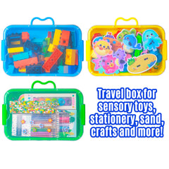 Carolart stackable play tray with secure latches supports space-saving organization