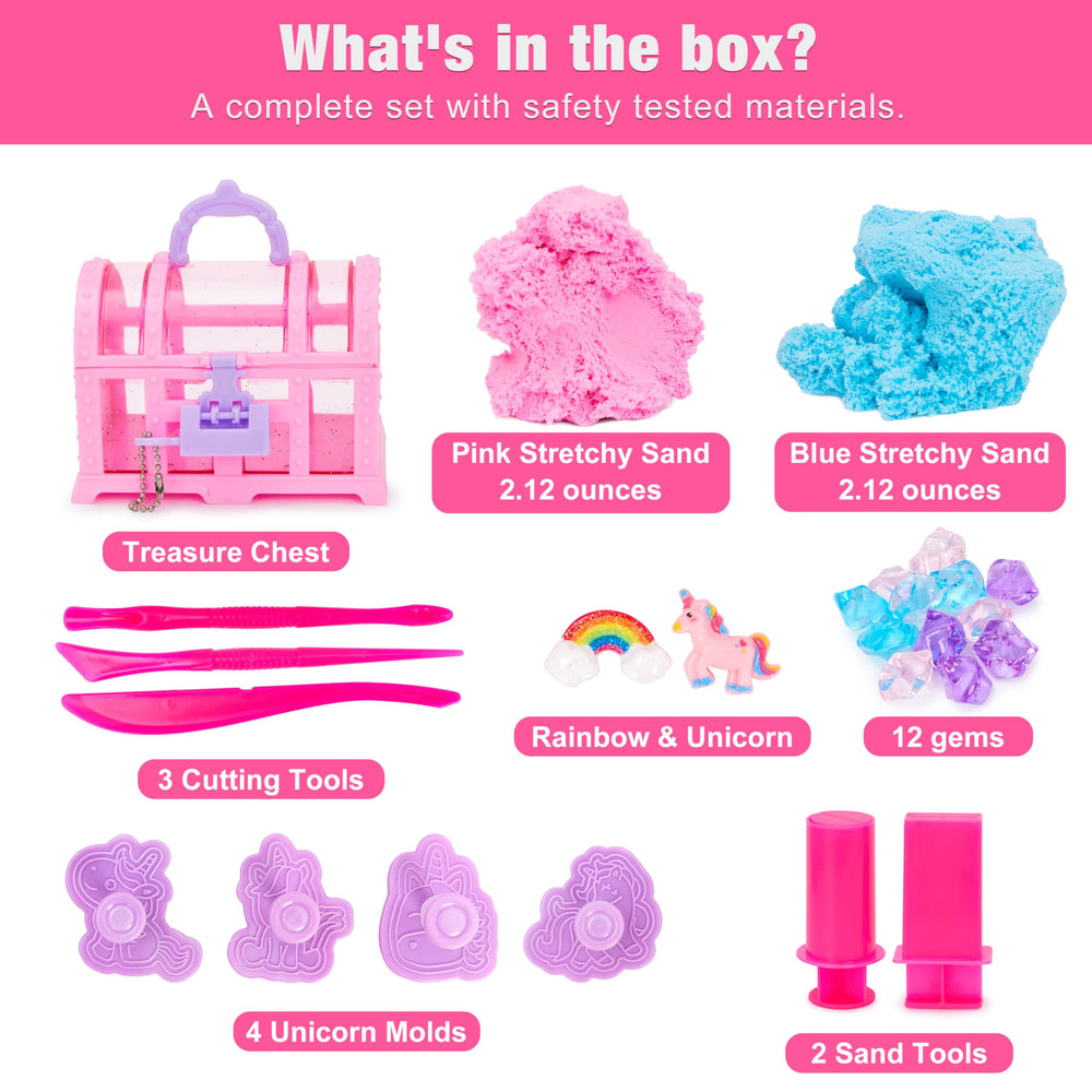 Carolart Stretchy cloud sand tools enable precise shaping and pretend play.