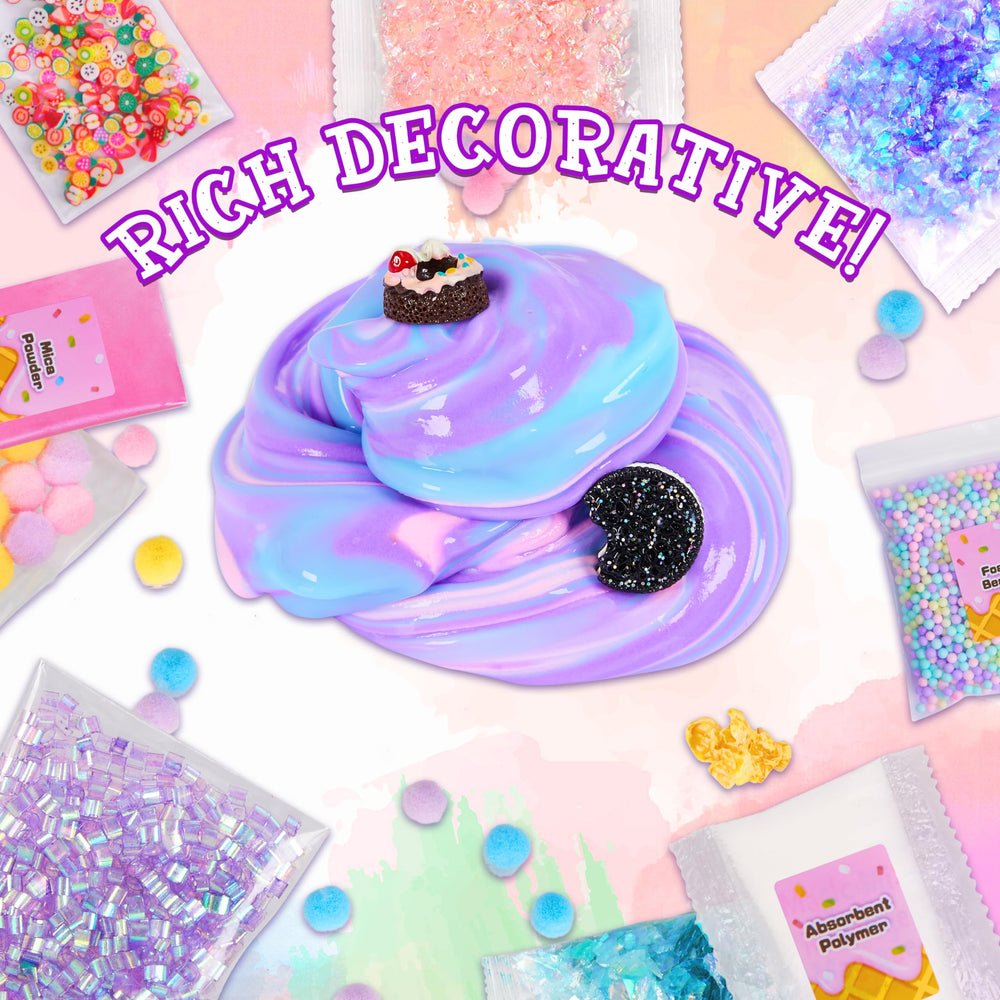 Carolart Unicorn Slime Kit instruction guide demonstrating simple DIY steps.