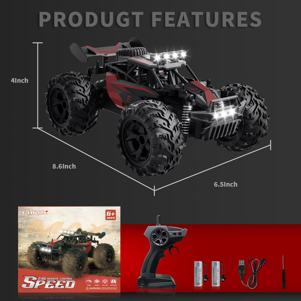 Carox RC car 900mAh battery powers up to 30 minutes.