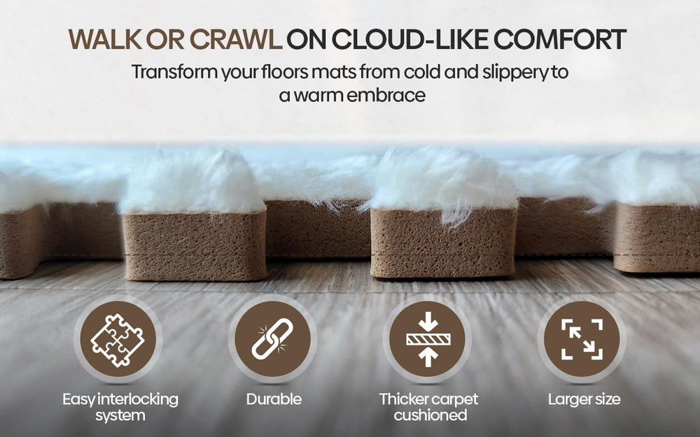 CARPETBOX coverage of 49 by 49 inches suitable for nurseries and living areas
