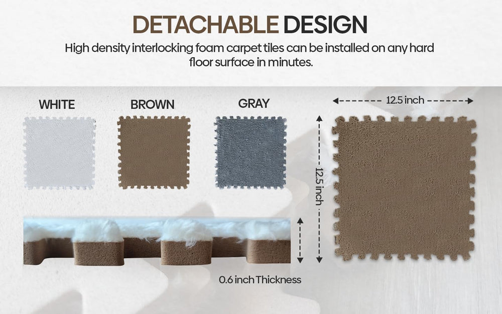 CARPETBOX foam tiles with plush top offering warm, comfortable crawling surface