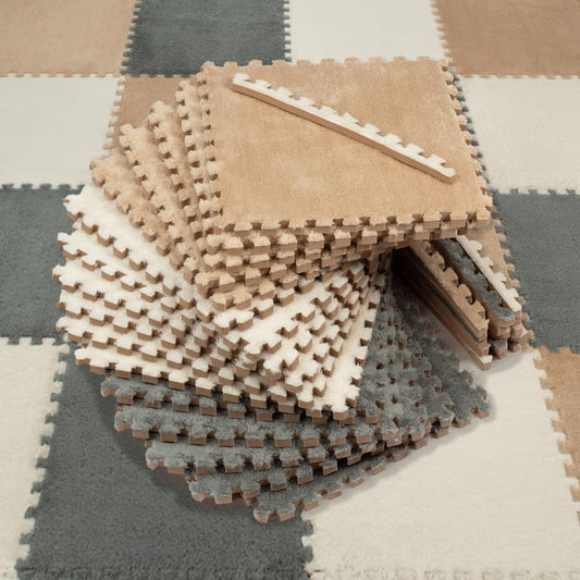 CARPETBOX puzzle mat tiles assembled showing a safe play area for babies
