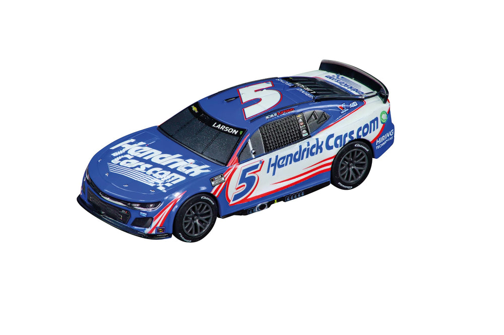 Carrera GO NASCAR Hendrick Camaro Next Gen ZL1 No.5 Kyle Larson, front view, strong track contact