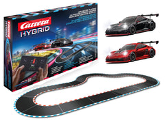Carrera Hybrid Highway Challenge box and contents enabling quick setup and play.