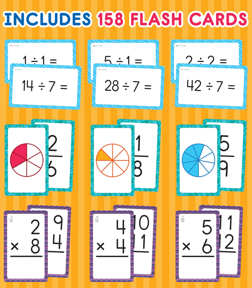 Carson Dellosa division cards with answers visible for quick checking