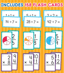 Carson Dellosa division cards with answers visible for quick checking