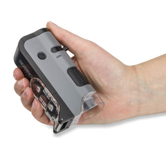 Carson MicroFlip built-in UV flashlight reveals surface cues.