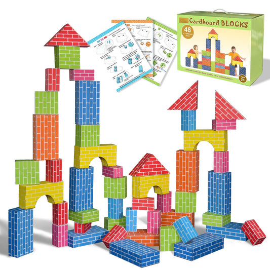 Cartboatoy cardboard blocks package: durable jumbo bricks ideal for open-ended creative play.