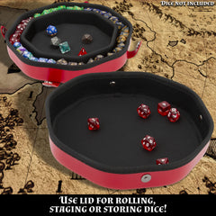 CASEMATIX lid doubles as portable dice tray for on-table play.
