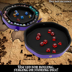 CASEMATIX Dice Tray magnetic snaps, quick secure closure.