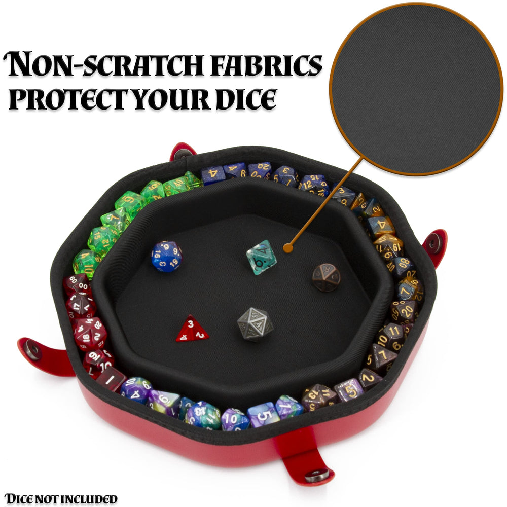 CASEMATIX staging area fits up to six dice sets for organization.