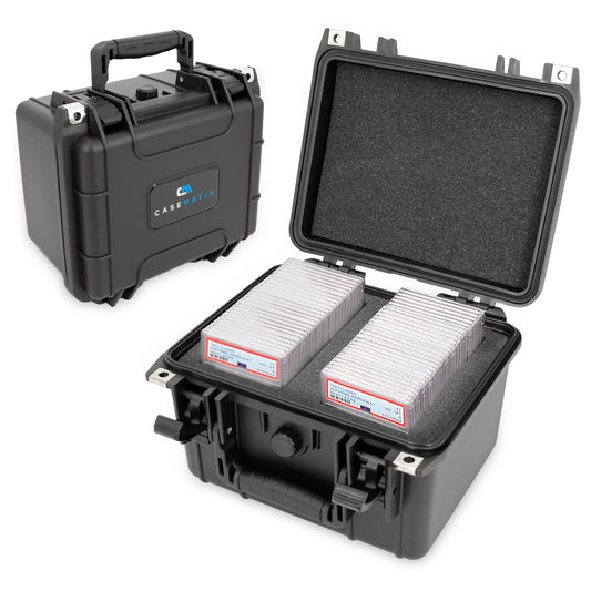 Casematix graded card case front view highlights durable shell for safe card storage.