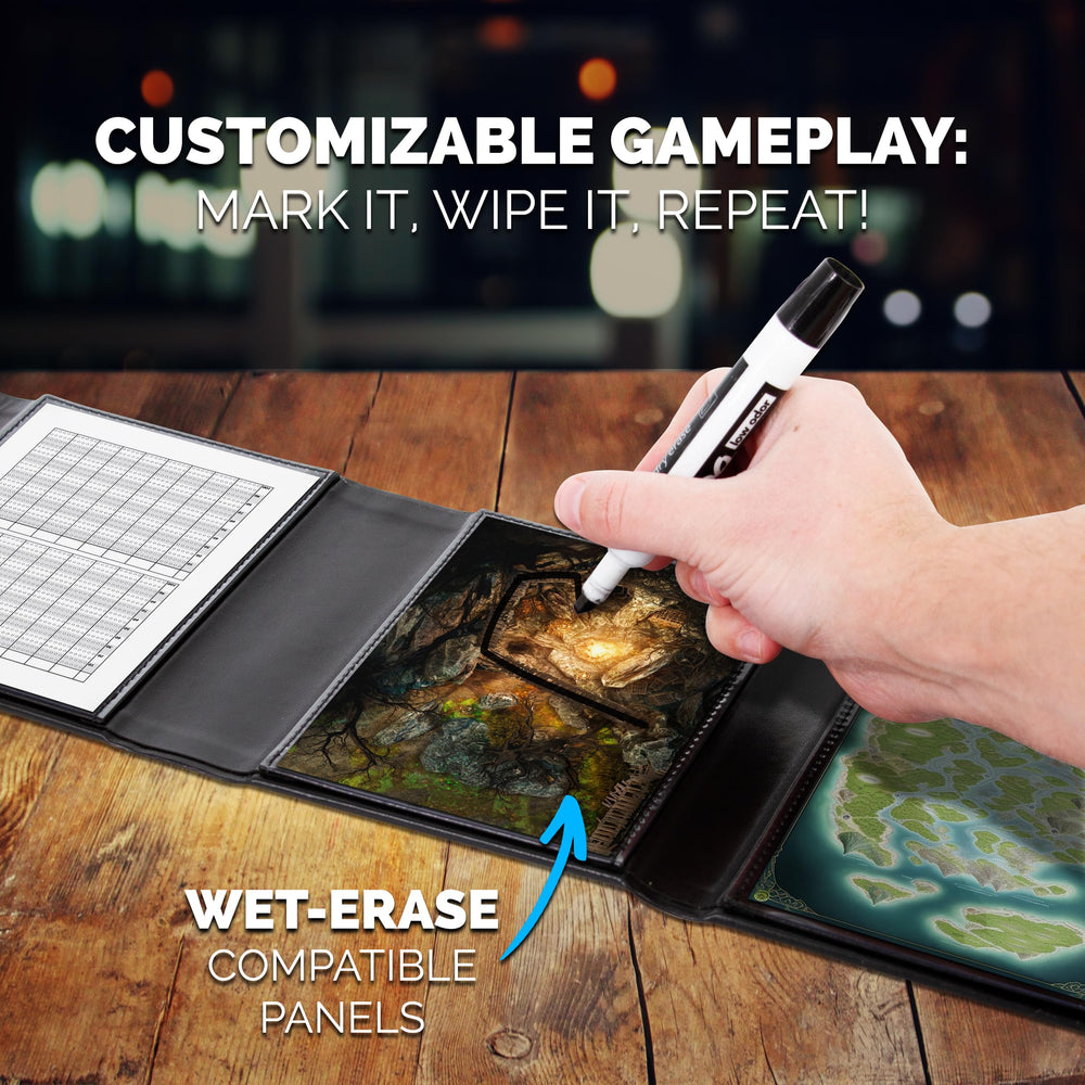 Casematix screen adapts to any TTRPG without printed inserts.